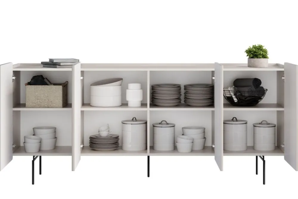 Bogart Komody Do Biura|Komody Do Przedpokoju*MALMI Komoda 200 4D - cashmere / czarne nogi