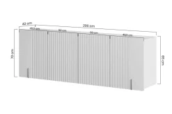 Bogart Komody Do Biura|Komody Do Przedpokoju*MALMI Komoda 200 4D - cashmere / crema bianca  / czarny / wisząca