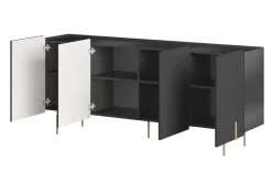 Bogart Komody Do Biura|Komody Do Przedpokoju*MALMI Komoda 200 4D - czarny / złote nogi