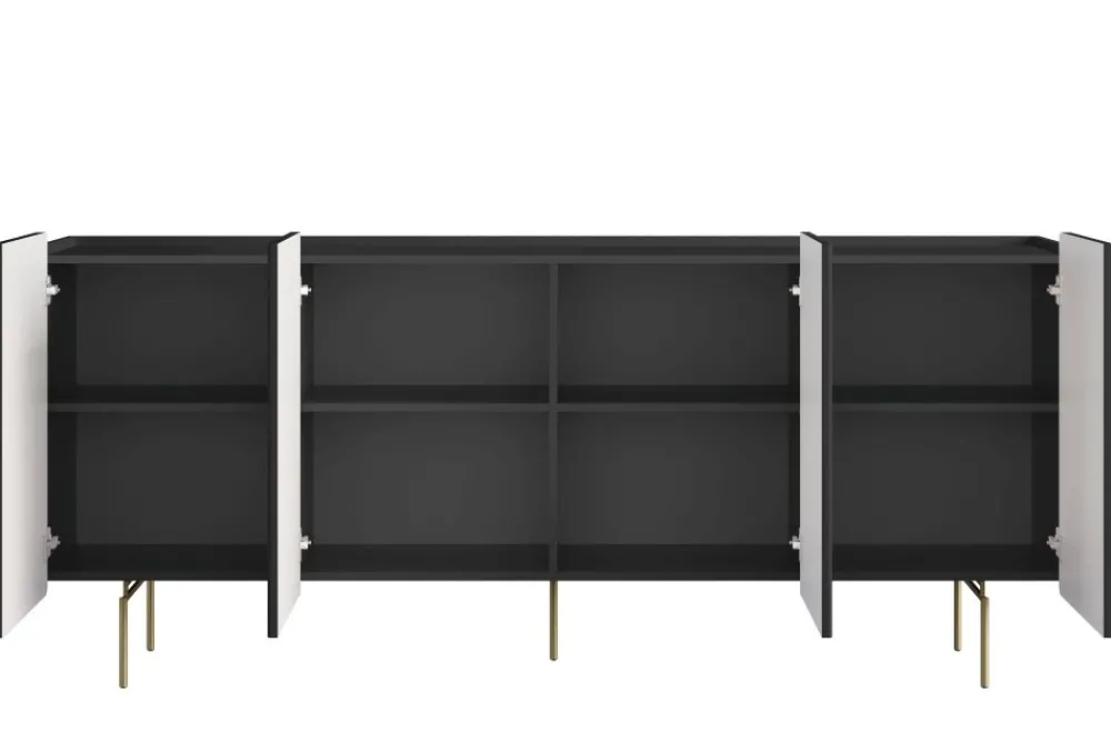 Bogart Komody Do Biura|Komody Do Przedpokoju*MALMI Komoda 200 4D - czarny / złote nogi