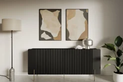 Bogart Komody Do Biura|Komody Do Przedpokoju*MALMI Komoda 200 4D - czarny / złote nogi