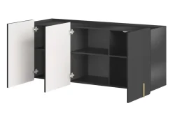 Bogart Komody Do Biura|Komody Do Przedpokoju*MALMI Komoda 150 3D - czarny / złoty / wisząca