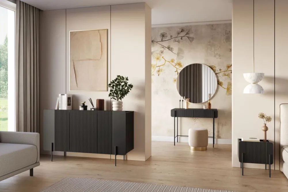 Bogart Komody Do Biura|Komody Do Przedpokoju*MALMI Komoda 150 3D - czarny / czarne nogi