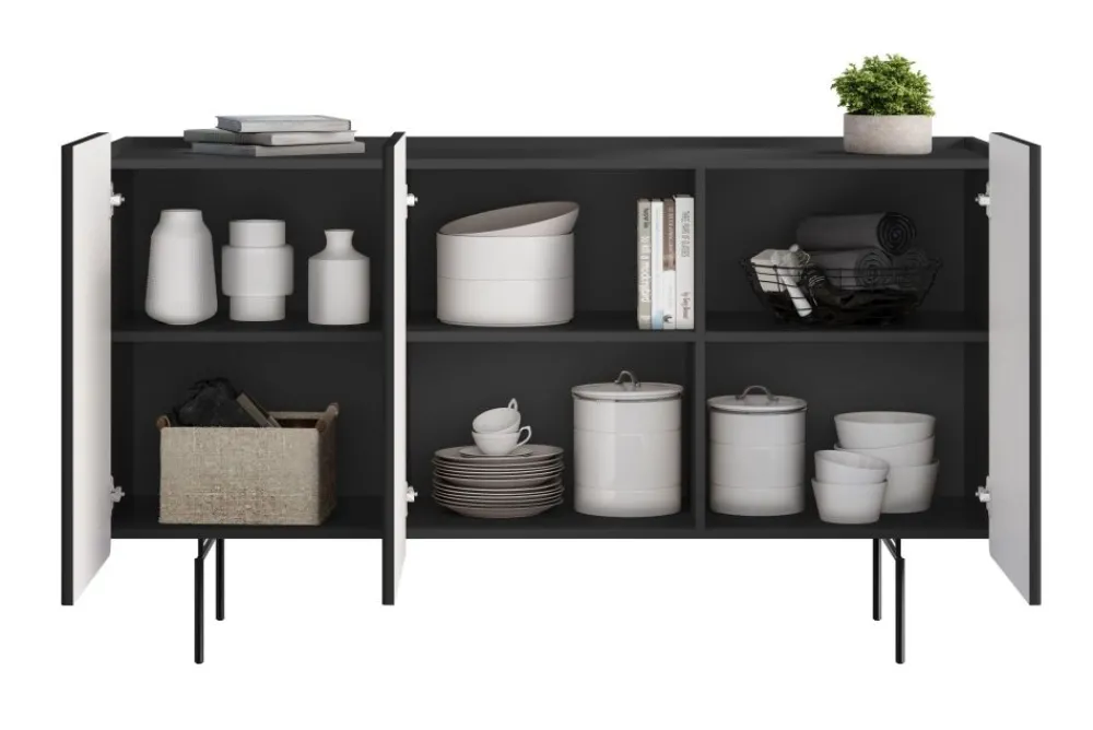 Bogart Komody Do Biura|Komody Do Przedpokoju*MALMI Komoda 150 3D - czarny / czarne nogi