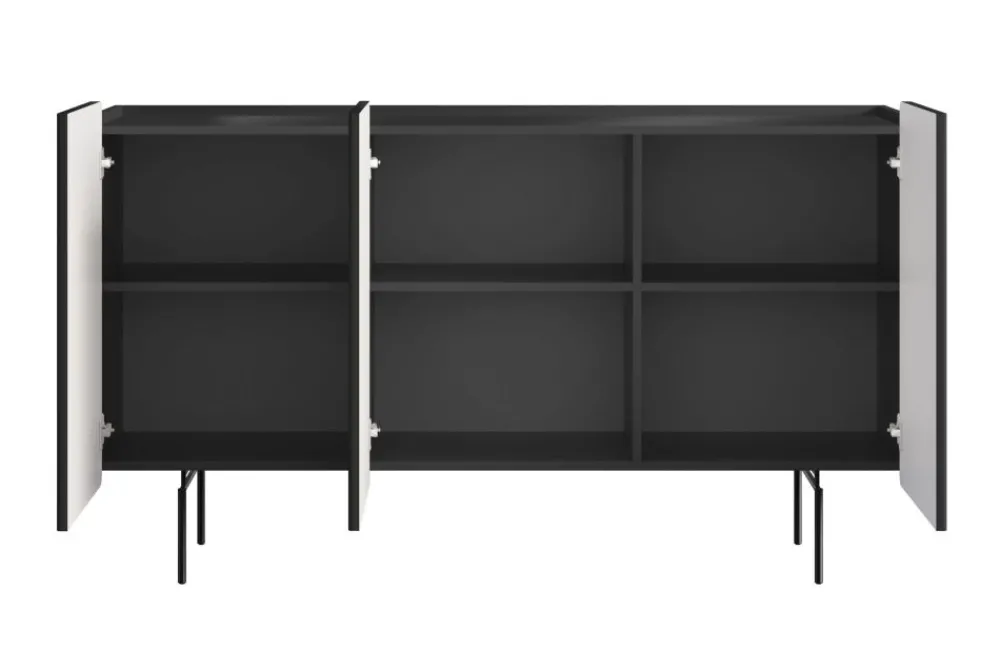 Bogart Komody Do Biura|Komody Do Przedpokoju*MALMI Komoda 150 3D - czarny / czarne nogi