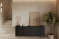 Bogart Komody Do Biura|Komody Do Przedpokoju*MALMI Komoda 200 4D - czarny / złoty / wisząca