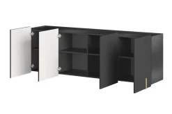 Bogart Komody Do Biura|Komody Do Przedpokoju*MALMI Komoda 200 4D - czarny / złoty / wisząca