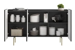 Bogart Komody Do Biura|Komody Do Przedpokoju*MALMI Komoda 150 3D - czarny / złote nogi