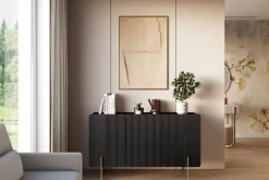 Bogart Komody Do Biura|Komody Do Przedpokoju*MALMI Komoda 150 3D - czarny / złote nogi