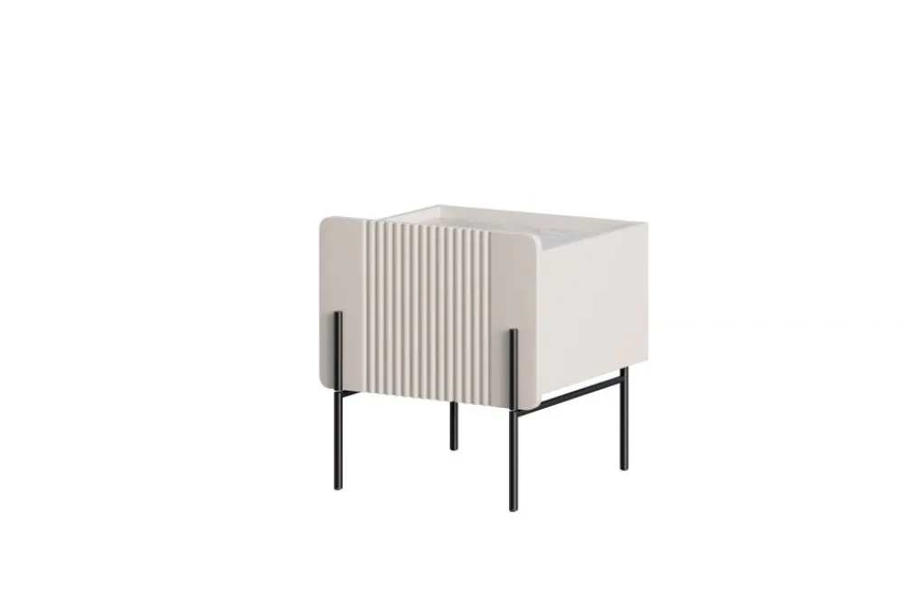 Bogart Szafki I Regały Do Biura|Szafki I Regały Do Pokoju Młodzieżowego*MALMI Szafka nocna 45 1SZ - cashmere / crema bianca / czarne nogi
