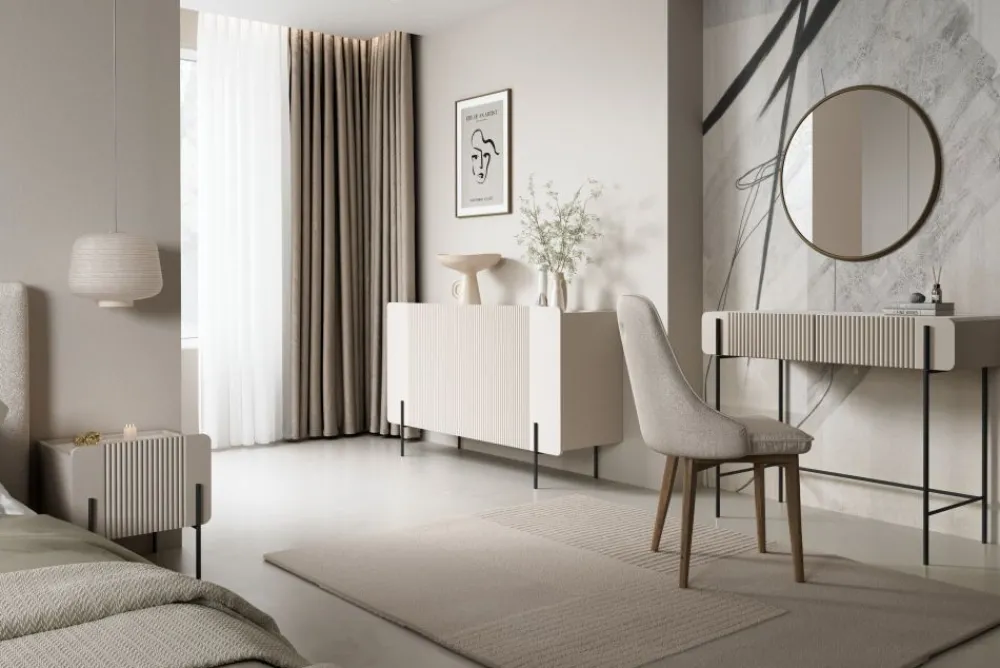 Bogart Szafki I Regały Do Biura|Szafki I Regały Do Pokoju Młodzieżowego*MALMI Szafka nocna 45 1SZ - cashmere / crema bianca / czarne nogi