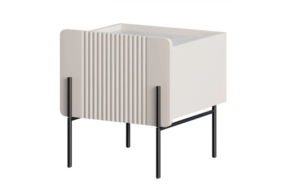 Bogart Szafki I Regały Do Biura|Szafki I Regały Do Pokoju Młodzieżowego*MALMI Szafka nocna 45 1SZ - cashmere / crema bianca / czarne nogi