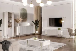 Bogart Szafki Rtv Do Salonu|Szafki Rtv*MALMI Szafka RTV 150 2D1SZ - cashmere / crema bianca  / złote nogi