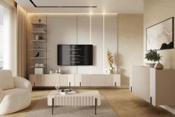 Bogart Szafki Rtv Do Salonu|Szafki Rtv*MALMI Szafka RTV 150 2D1SZ - cashmere / czarny / wisząca