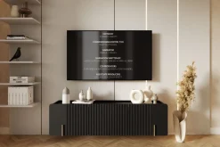 Bogart Szafki Rtv Do Salonu|Szafki Rtv*MALMI Szafka RTV 150 2D1SZ - czarny / złoty / wisząca