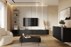 Bogart Szafki Rtv Do Salonu|Szafki Rtv*MALMI Szafka RTV 150 2D1SZ - czarny / czarny / wisząca