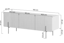 Bogart Szafki Rtv Do Salonu|Szafki Rtv*MALMI Szafka RTV 150 2D1SZ - czarny / złote nogi