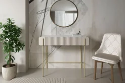 Bogart Konsole Do Przedpokoju|Toaletki Do Sypialni*MALMI Toaletka 100 2SZ - cashmere / crema bianca  / złote nogi