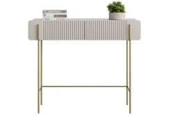 Bogart Konsole Do Przedpokoju|Toaletki Do Sypialni*MALMI Toaletka 100 2SZ - cashmere / crema bianca  / złote nogi