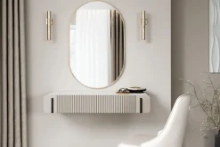 Bogart Konsole Do Przedpokoju|Toaletki Do Sypialni*MALMI Toaletka 100 2SZ - cashmere / crema bianca  / czarny / wisząca