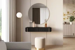 Bogart Konsole Do Przedpokoju|Toaletki Do Sypialni*MALMI Toaletka 100 2SZ - czarny / złoty / wisząca