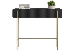 Bogart Konsole Do Przedpokoju|Toaletki Do Sypialni*MALMI Toaletka 100 2SZ - czarny / złote nogi