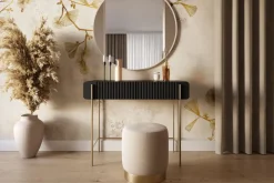 Bogart Konsole Do Przedpokoju|Toaletki Do Sypialni*MALMI Toaletka 100 2SZ - czarny / złote nogi