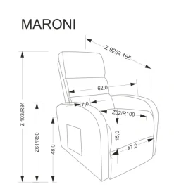 Halmar Fotele*MARONI fotel wypoczynkowy popielaty (1p=1szt)1 sztuka