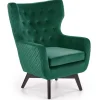 Halmar Fotele*MARVEL fotel wypoczynkowy ciemny zielony / czarny1 sztuka