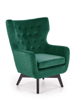 Halmar Fotele*MARVEL fotel wypoczynkowy ciemny zielony / czarny1 sztuka