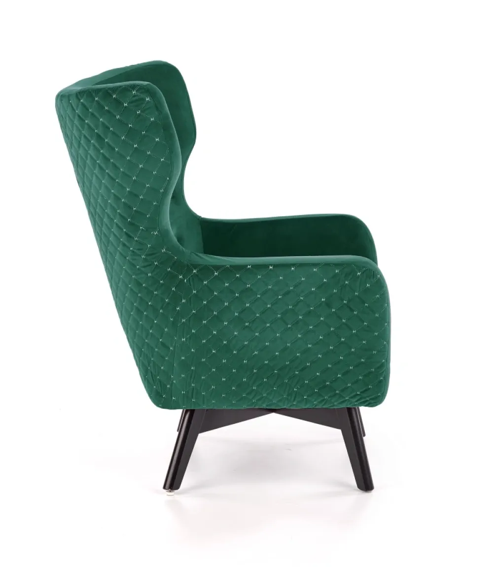 Halmar Fotele*MARVEL fotel wypoczynkowy ciemny zielony / czarny1 sztuka