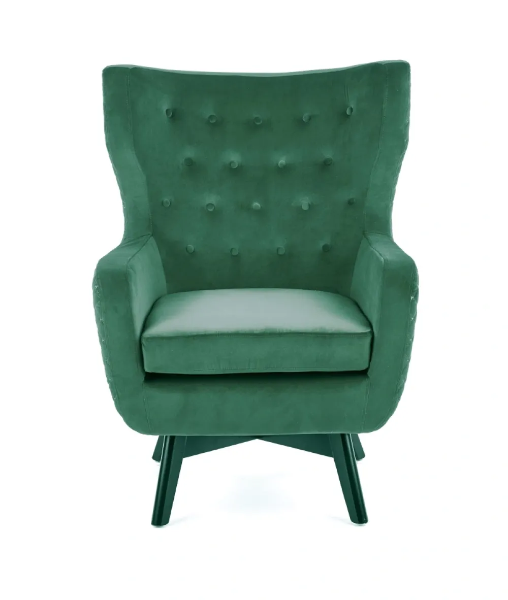 Halmar Fotele*MARVEL fotel wypoczynkowy ciemny zielony / czarny1 sztuka