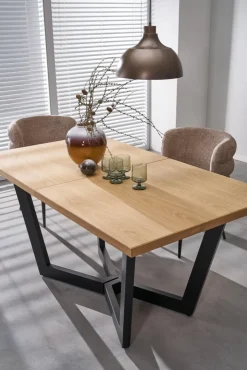 Halmar Stoły*MASSIVE 2 stół rozkładany 160-250x90x77 cm dąb naturalny/czarny (2p=1szt)1 sztuka