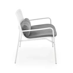 Halmar Fotele*MELBY fotel wypoczynkowy, stelaż - biały, tapicerka - popielaty (2p=6szt)1 sztuka
