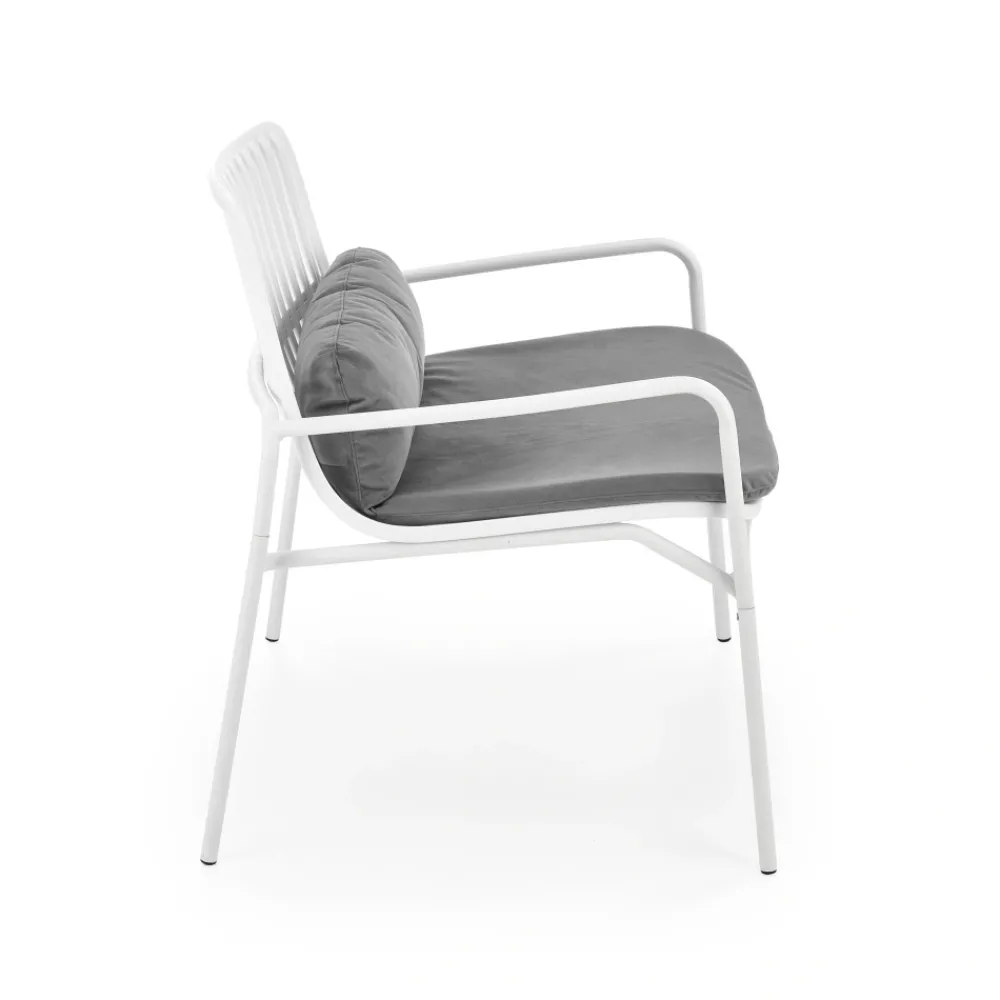 Halmar Fotele*MELBY fotel wypoczynkowy, stelaż - biały, tapicerka - popielaty (2p=6szt)1 sztuka