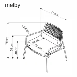 Halmar Fotele*MELBY fotel wypoczynkowy, stelaż - biały, tapicerka - popielaty (2p=6szt)1 sztuka