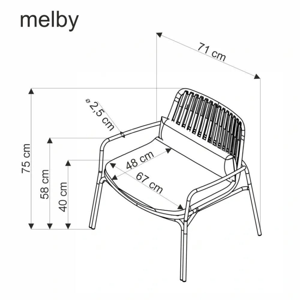 Halmar Fotele*MELBY fotel wypoczynkowy, stelaż - biały, tapicerka - popielaty (2p=6szt)1 sztuka