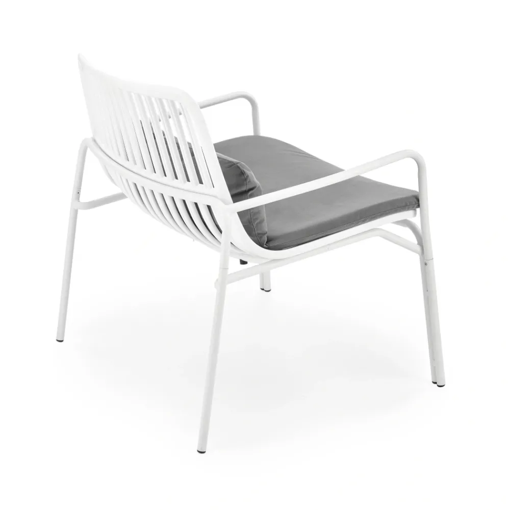 Halmar Fotele*MELBY fotel wypoczynkowy, stelaż - biały, tapicerka - popielaty (2p=6szt)1 sztuka