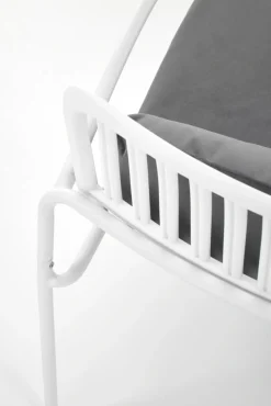 Halmar Fotele*MELBY fotel wypoczynkowy, stelaż - biały, tapicerka - popielaty (2p=6szt)1 sztuka