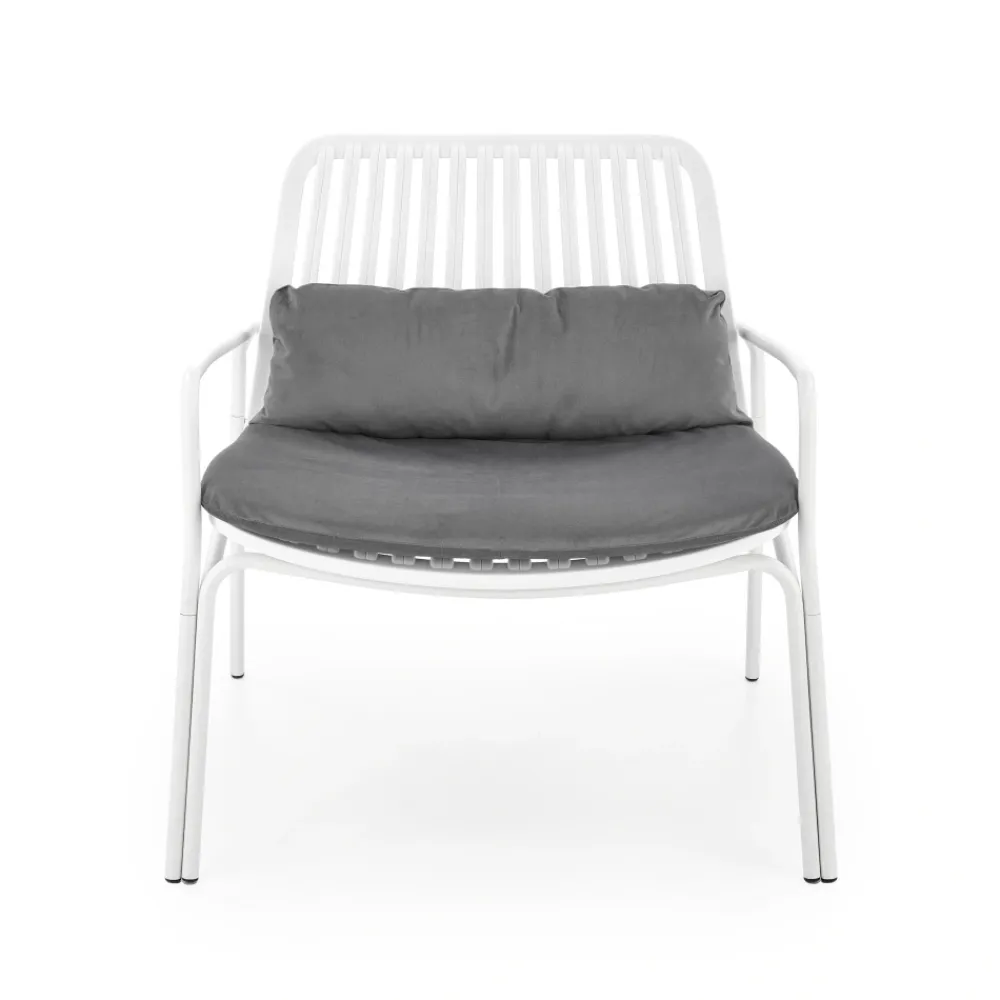 Halmar Fotele*MELBY fotel wypoczynkowy, stelaż - biały, tapicerka - popielaty (2p=6szt)1 sztuka