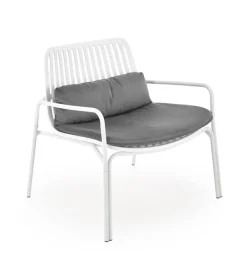 Halmar Fotele*MELBY fotel wypoczynkowy, stelaż - biały, tapicerka - popielaty (2p=6szt)1 sztuka