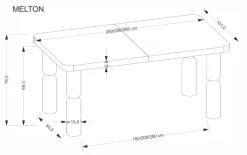 Halmar Stoły*MELTON stół rozkładany 200-300x101x76 cm jasny orzech (3p=1szt)1 sztuka