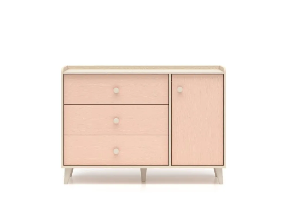 ML Meble Komody*Mevel 05 Piasek pustyni/Millennial pink - komoda 1D3S