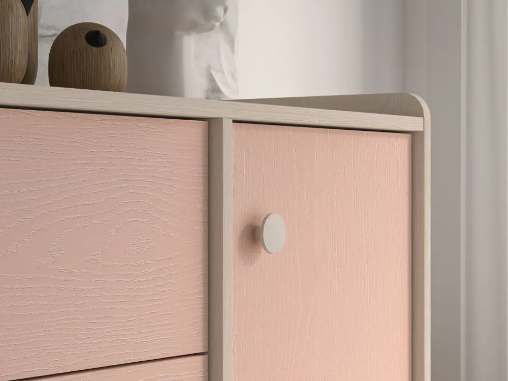 ML Meble Komody*Mevel 05 Piasek pustyni/Millennial pink - komoda 1D3S