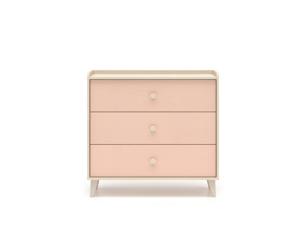 ML Meble Komody*Mevel 06 Piasek pustyni/Millennial pink - komoda 3S