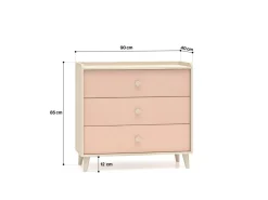 ML Meble Komody*Mevel 06 Piasek pustyni/Millennial pink - komoda 3S