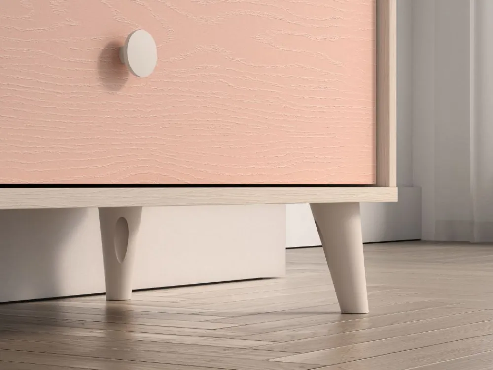 ML Meble Komody*Mevel 06 Piasek pustyni/Millennial pink - komoda 3S