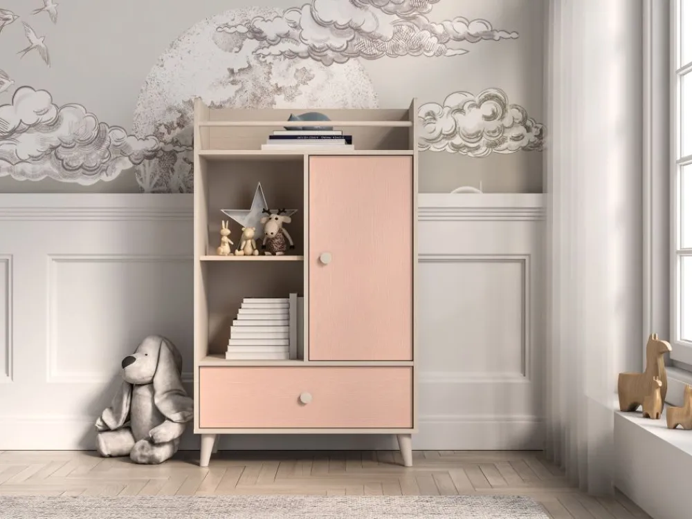 ML Meble Komody*Mevel 04 Piasek pustyni/Millennial pink - komoda 1D1S