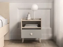 ML Meble Szafki Nocne*Mevel 10 Piasek pustyni/szary pallad - szafka 1S