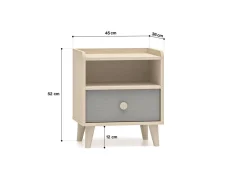 ML Meble Szafki Nocne*Mevel 10 Piasek pustyni/szary pallad - szafka 1S